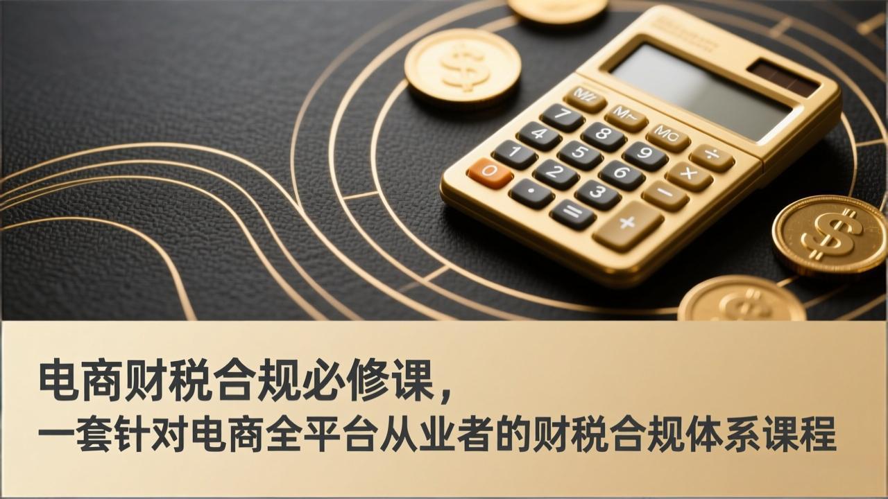 电商财税合规必修课，是一套针对电商全平台从业者的财税合规体系课程-萧谦网创
