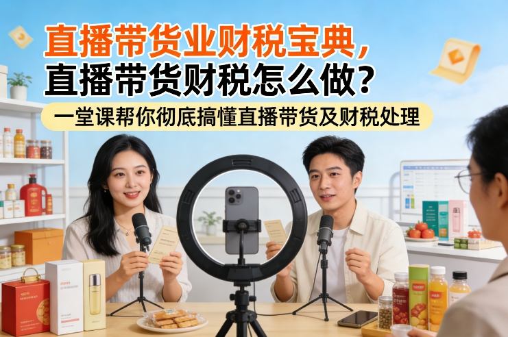 直播带货业财税宝典，直播带货财税怎么做？一堂课帮你彻底搞懂直播带货及财税处理-萧谦网创